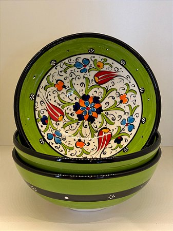 Bowl - Cerâmica - Turquia - Verde Claro - Tamanho Grande