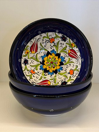 Bowl - Cerâmica - Turquia - Azul Escuro - Tamanho Grande