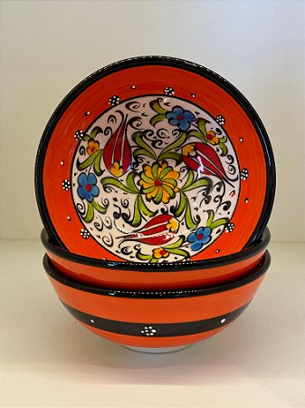Bowl - Cerâmica - Turquia - Laranja - Tamanho Médio