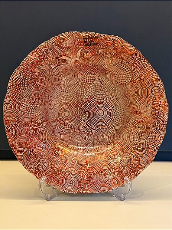 Centro de Mesa em Vitral - Cobre e Cinza - Grande