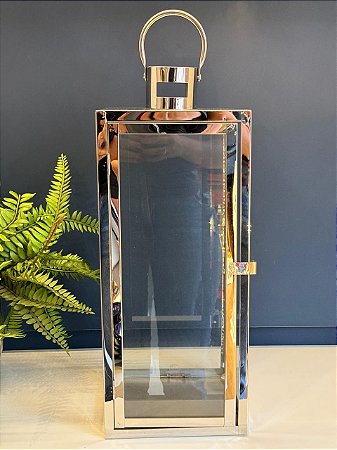 Lanterna - Metal - Prata - 47CM