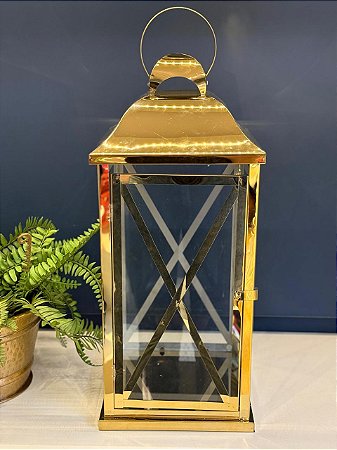 Lanterna - Metal - Dourada - 52,5CM