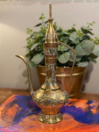 Jarra Ânfora - Bronze - Decorativa - Dourada - P