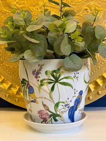 Cachepot em Cerâmica - Pássaros - 25CM