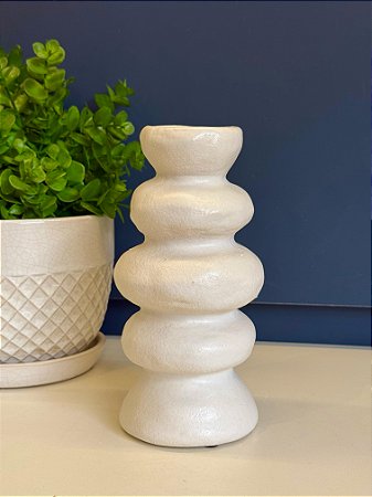 Vaso Decorativo - Cerâmica - Bege - 20CM