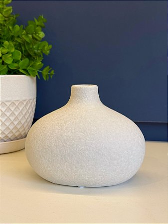 Vaso Decorativo - Cerâmica - Off White - 12CM