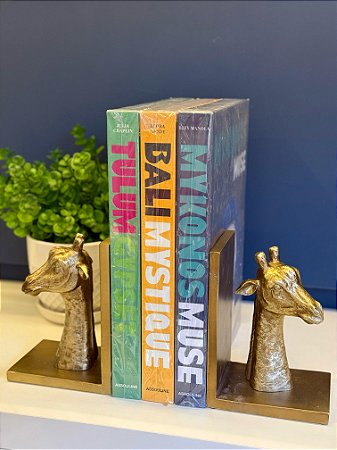 Aparador de Livros Girafa - Metal - Dourado