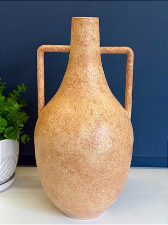 Vaso Decorativo - Cerâmica - Marrom - 39CM