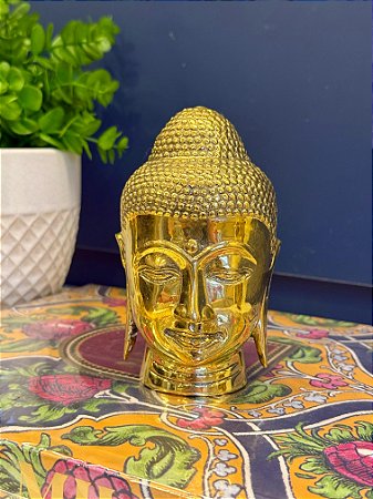 Cabeça de Buda Decorativo - Bronze - Dourado