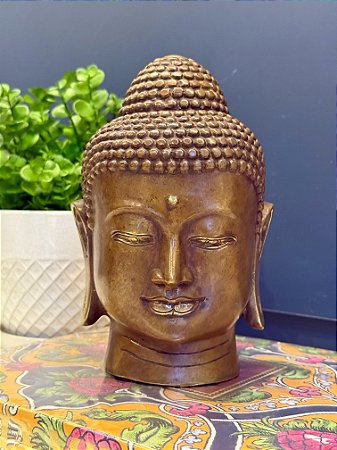 Cabeça de Buda Decorativo - Bronze