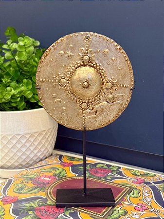 Escultura Decorativa - Alumínio - Dourado - P