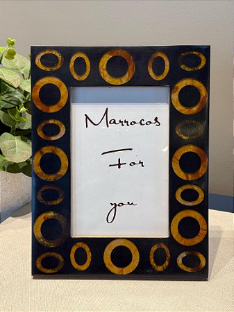 Porta Retrato - Resina - Foto 10 x 15 - Preto e Marrom