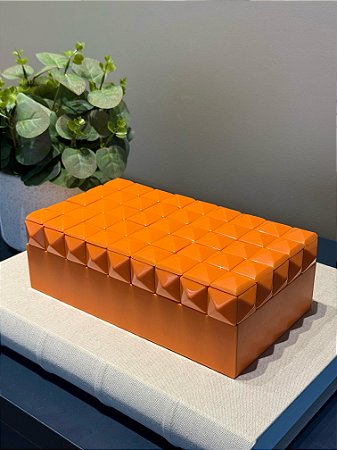 Caixa Decorativa - Resina - Laranja - 25X14