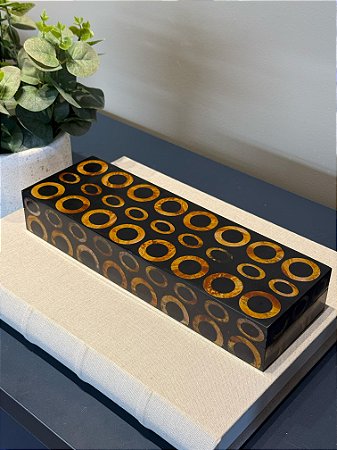 Caixa Decorativa - Resina - Preto e Marrom