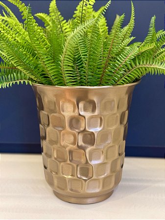 Cachepot em Alumínio - Dourado - 24CM