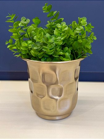 Cachepot em Alumínio - Dourado - 15,5CM