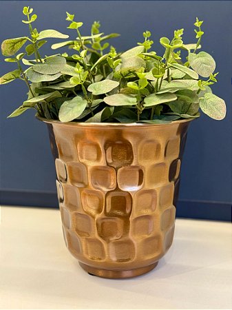 Cachepot em Alumínio - Cobre - 22,5CM