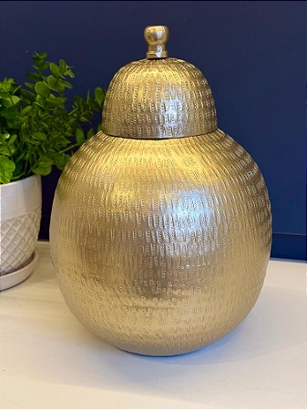 Potiche - Alumínio Martelado - Dourado