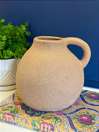 Vaso - Cerâmica - Bege - 20CM
