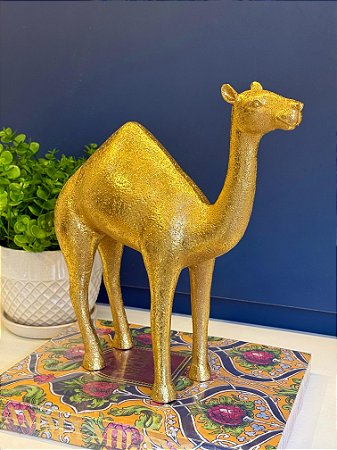 Camelo Decorativo - Resina - Dourado - G
