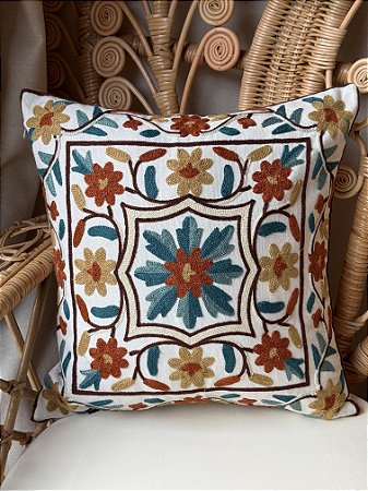 Capa Para Almofada - Bordada - Colorida
