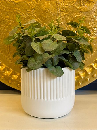 Cachepot em Ceramica - Branco - 17,5CM