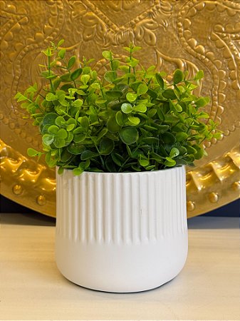 Cachepot em Ceramica - Branco - 14,5CM