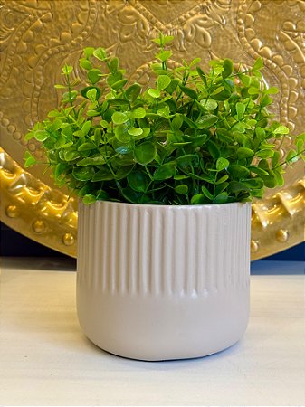 Cachepot em Ceramica - Bege - 14CM