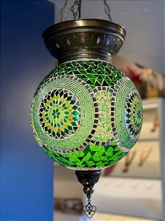 Luminária de Teto Turca Verde GG