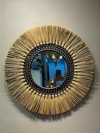Espelho Mandala - Palha - 69CM