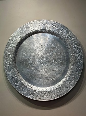 Prato de Parede -  Relevo - Metal - Prata - 90CM