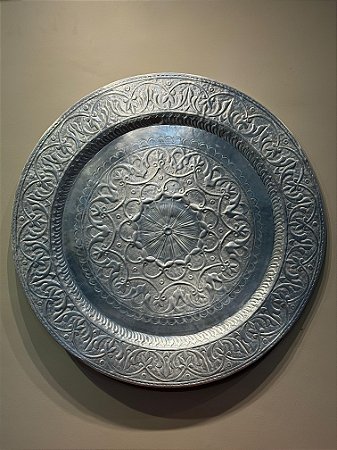Prato de Parede -  Relevo - Metal - Prata  - 90CM