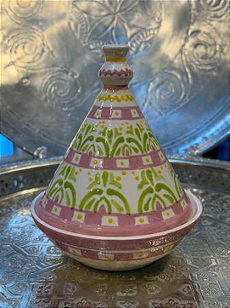 Tagine Saleiro - Modelo Marrocos - Rosa e Verde