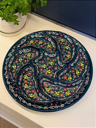 Petisqueira com Prato - Cerâmica - Turquia - Verde