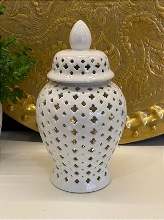 Potiche  - Cerâmica - Branco - 27cm