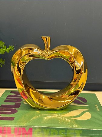 Maçã Decorativa - Cerámica - Dourado