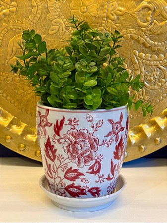 Cachepot em Ceramica - Vermelho - 15,5CM