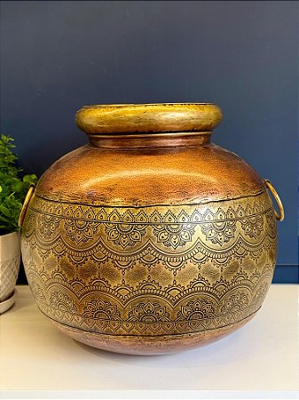 Vaso - Metal - Dourado e Bronze - 32CM