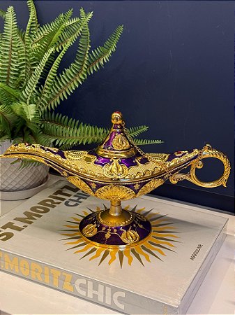 Lâmpada Mágica - Metal - Roxo e Dourada - GG