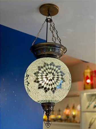 Luminária de Teto Turca Branca Grande