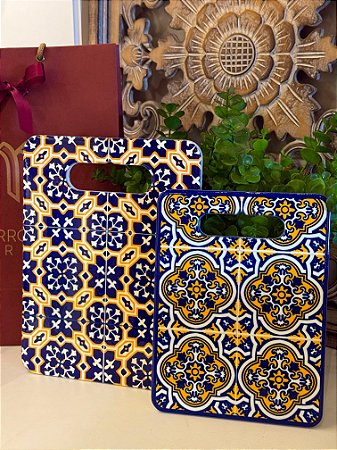 Kit 2 Tábuas - Cerâmica - Amarelo e Azul