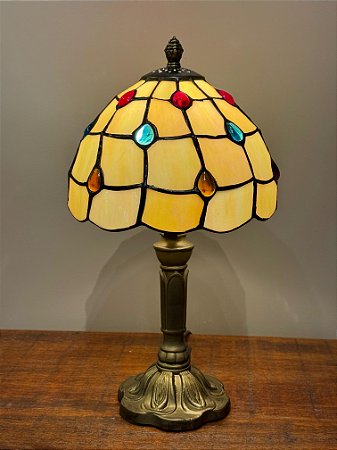 Abajur Tiffany - Vitral - Ouro Velho