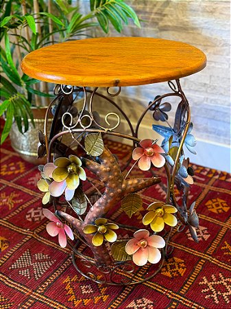 Mesa - Madeira e Ferro - Flores - Colorido