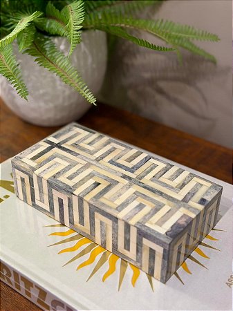Caixa Decorativa - Osso - Cinza - 20X10