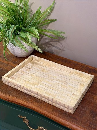 Bandeja - Osso - Bege - 38CM