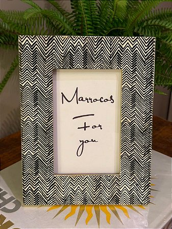 Porta Retrato - Foto 10X15 - Osso - Preto e Branco