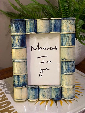 Porta Retrato - Foto 10X15 - Osso - Azul