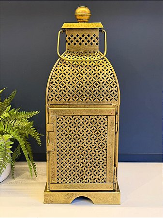 Lanterna - Metal - Dourada - Sem Olhal