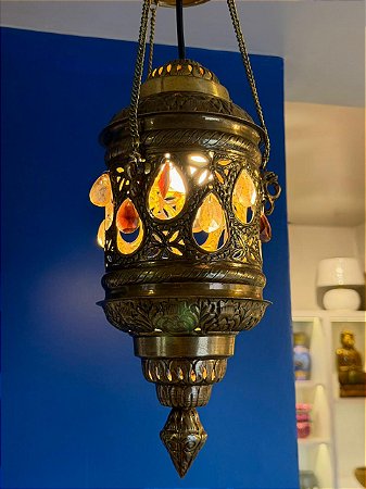 Luminária de Teto Metal Ouro Envelhecido