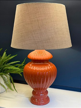 Abajur - Cerâmica - Terracota com Cúpula